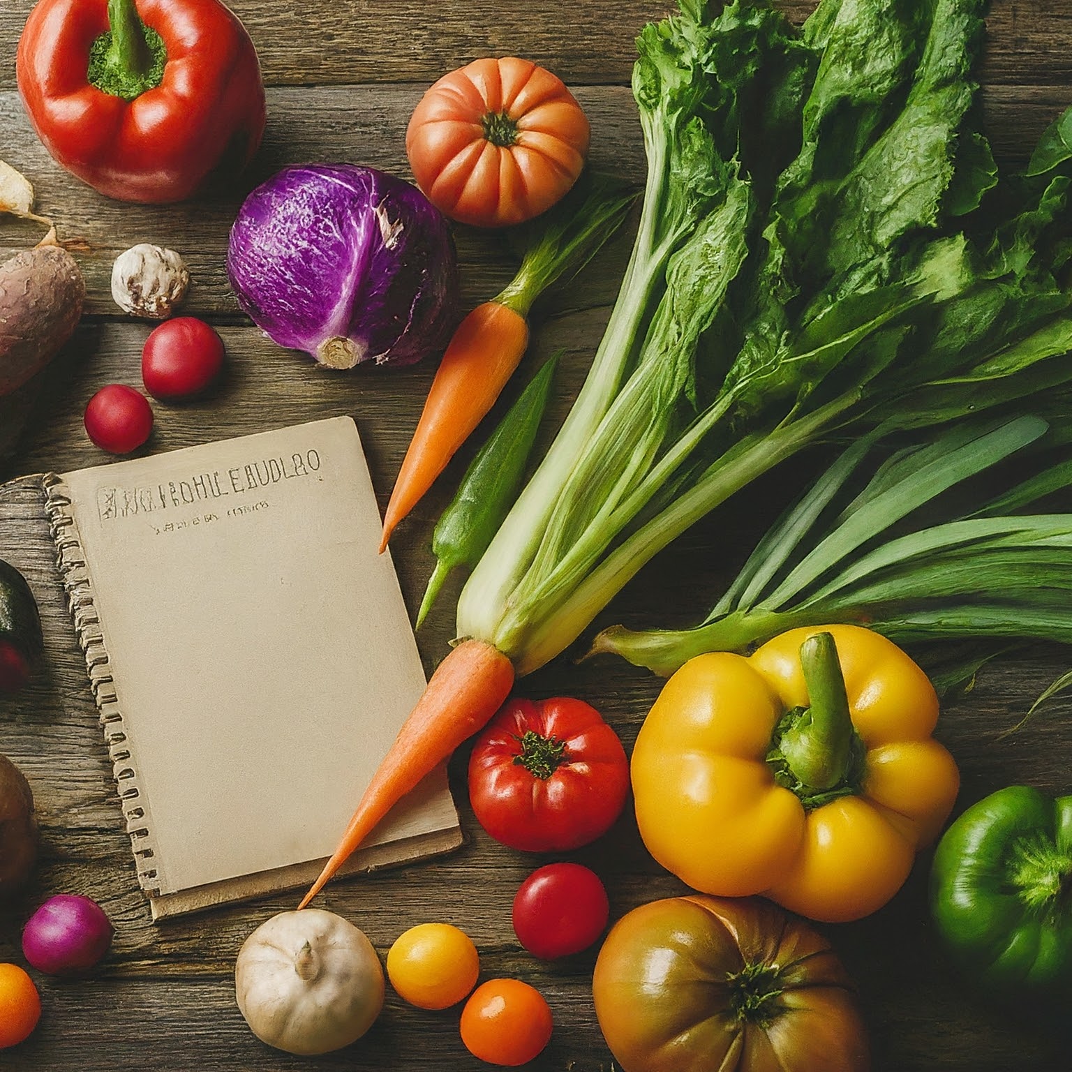 Image of all the ingredients and a recipe book